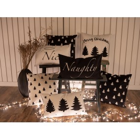 2BWX22 Cushion Cover 45x45 cm Black White Polyester Christmas Tree Square Pillow Cover