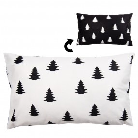 2BWX36-1 Cushion Cover 30x50 cm White Black Polyester Christmas Tree Rectangle Pillow Cover