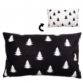 2BWX36-1 Cushion Cover 30x50 cm White Black Polyester Christmas Tree Rectangle Pillow Cover