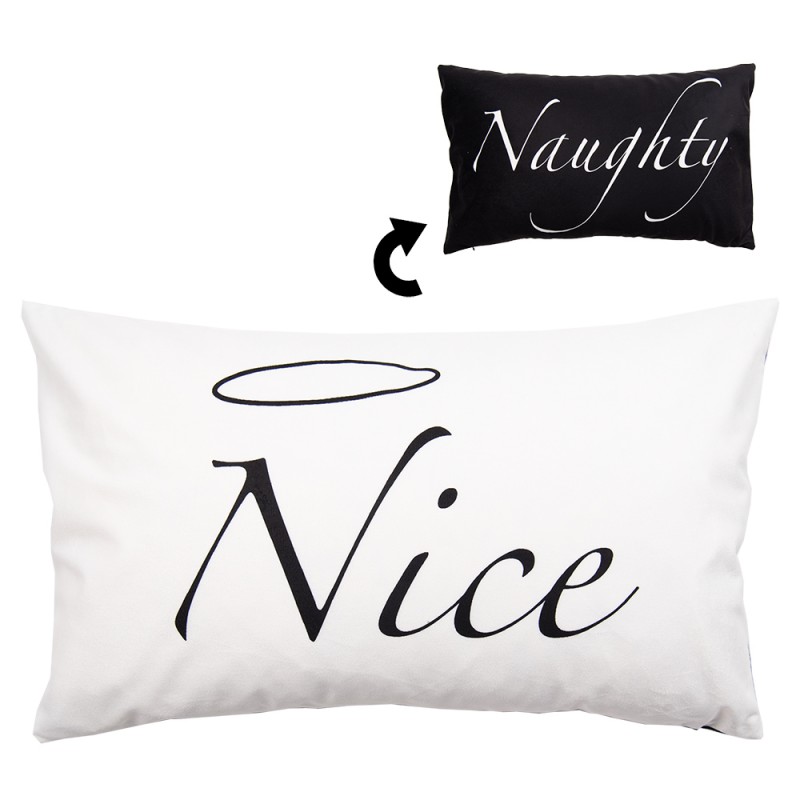 BWX36-2 Cushion Cover 30x50 cm White Black Polyester Rectangle Pillow Cover
