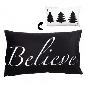 2BWX36-3 Federa per cuscino 30x50 cm Bianco Nero Poliestere Albero di Natale Rettangolo Copricuscino decorativo