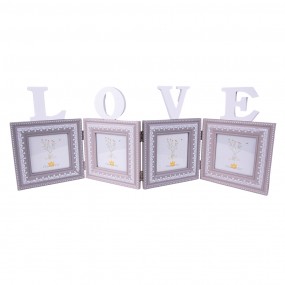 22F0969 Photo Frame 10x10 cm Grey White MDF Rectangle Picture Frame