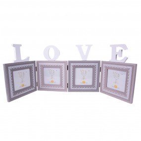 22F0969 Cadre photo 10x10 cm Gris Blanc MDF Rectangle Cadre de photo