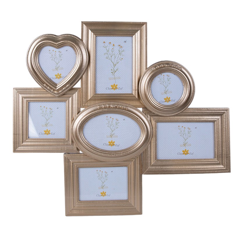 2F0978 Photo Frame 10x10 / 10x15 / 15x10 / 9x9 cm Gold colored MDF Picture Frame