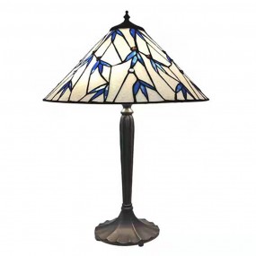 25LL-5617 Lampada da tavolo Tiffany Ø 42x63 cm  Blu Bianco  Vetro Zinco Lampada da scrivania Tiffany