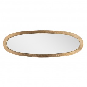 252S278 Spiegel 33x99 cm Goldfarbig Aluminium-Glas Oval Großer Spiegel