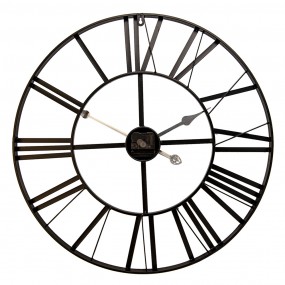 25KL0140S Wall Clock Ø 60 cm Black Metal Round Hanging Clock