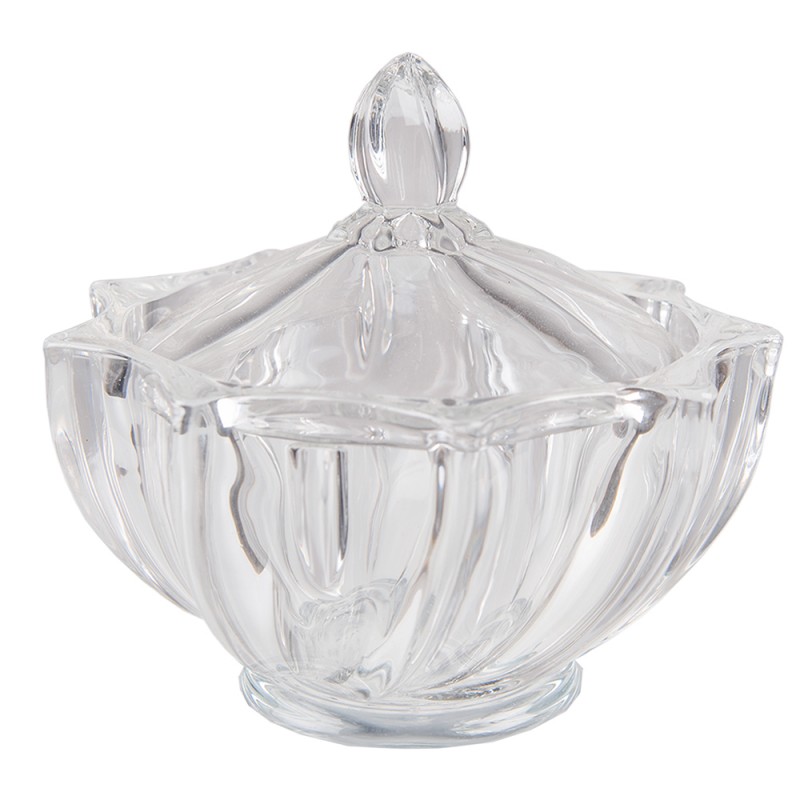 6GL4187 Glass Jar Ø 12x12 cm Glass Round Jar with Lid