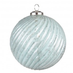 26GL3742 Boule de Noël XL Ø 15 cm Turquoise Verre Métal Décoration de Noël