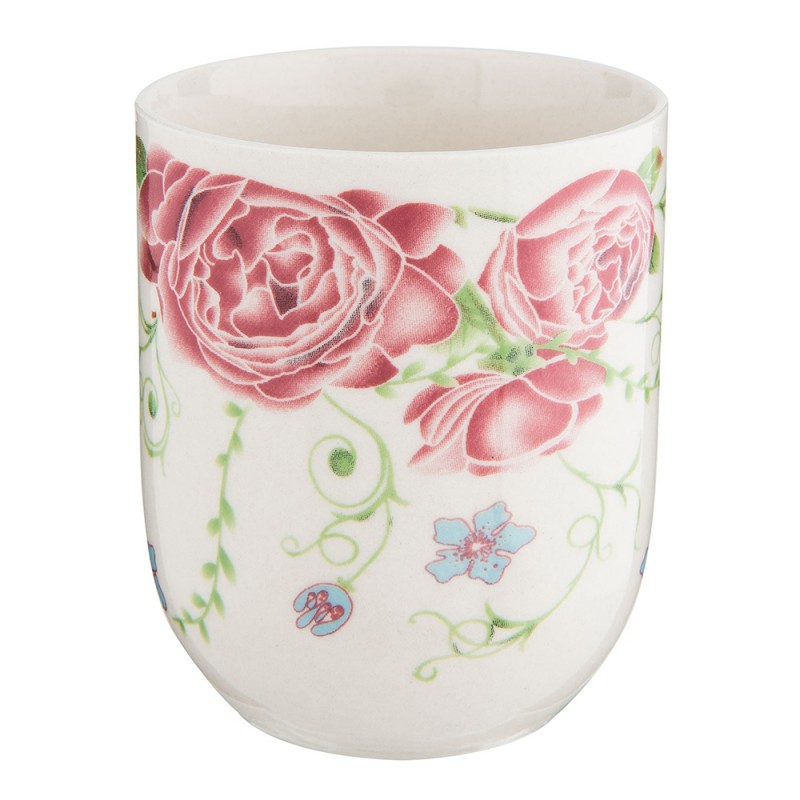6CEMU0020 Mug 100 ml Rose Porcelaine Fleurs Rond Tasse à thé