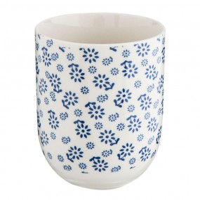 26CEMU0022 Mug 100 ml Bleu Porcelaine Fleurs Rond Tasse à thé