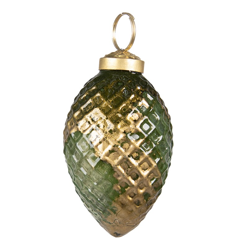 6GL3797 Christmas Bauble Ø 5 cm Green Gold colored Glass Christmas Decoration