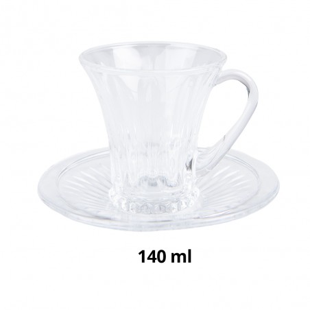 6GL4195 Tazza e piattino 140 ml Trasparente Vetro Stoviglie