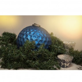 26GL3733 Kerstbal XL  Ø 25 cm Blauw Glas Kerstdecoratie