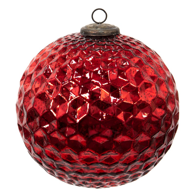 6GL3734 Weihnachtskugel XL Ø 25 cm Rot Glas Weihnachtsdekoration