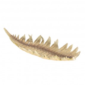 26PR2445 Serving Platter Feather 47x21x5 cm Gold colored Plastic Feather Candle Tray