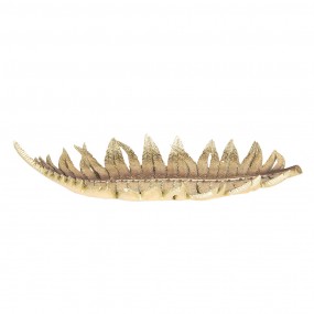 26PR2445 Serving Platter Feather 47x21x5 cm Gold colored Plastic Feather Candle Tray