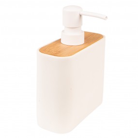265026 Distributeur de savon 13x6x16 cm Blanc Marron Céramique Pompe à savon