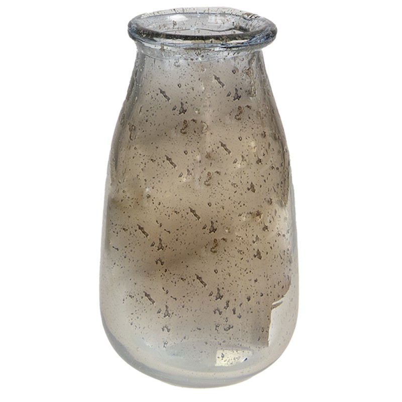 6GL4282 Vase Ø 11*22 cm Grey Beige Glass