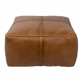 250535 Pouf 70x70x38 cm Brown Leather Square Ottoman