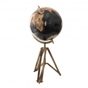 250543 Globe 28x26x55 cm Black Wood Metal Globus