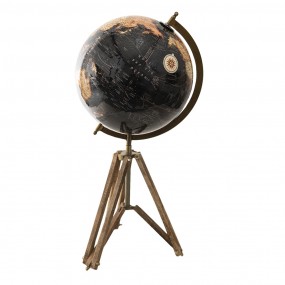 250543 Globe 28x26x55 cm Noir Bois Métal Globe terrestre