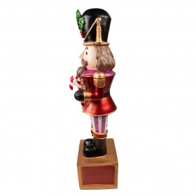 25PR0103 Figurine Casse-noisette 124 cm Violet Rouge Polyrésine Décoration de Noël