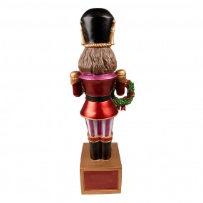 25PR0103 Figur Nussknacker 124 cm Violett Rot Polyresin Weihnachtsdekoration
