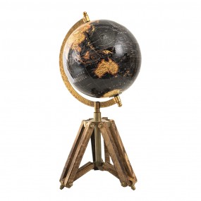 264933 Globe 18x16x26 cm Black Wood Metal Globus