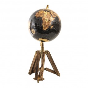 264933 Globe 18x16x26 cm Black Wood Metal Globus