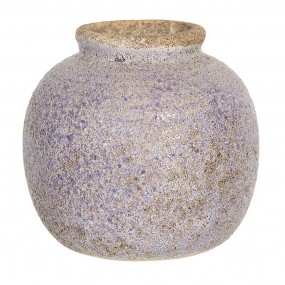26CE1218 Vase 8 cm Violett Keramik Rund Innenblumentopf