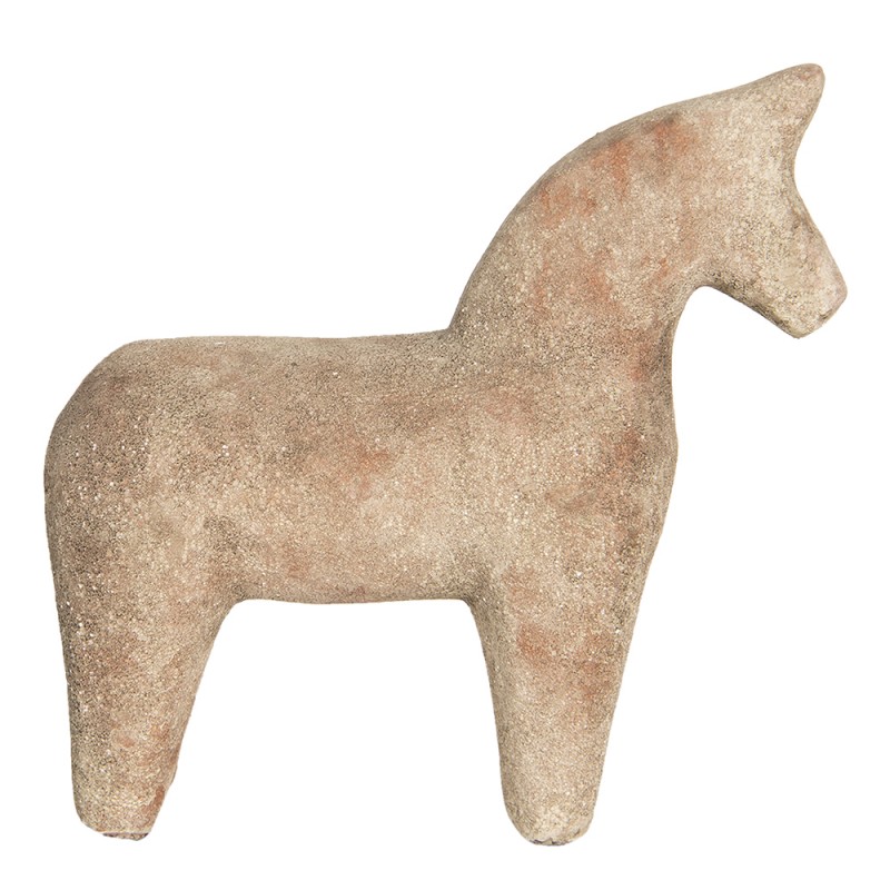 6CE1221 Decorazione Cavallo 20 cm Marrone Ceramica