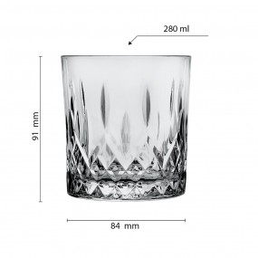 26GL3468 Bicchiere d'acqua 280 ml Grigio Vetro Bicchiere