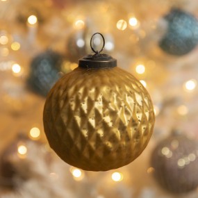 26GL3732 Christmas Bauble Ø 10 cm Gold colored Glass Christmas Decoration