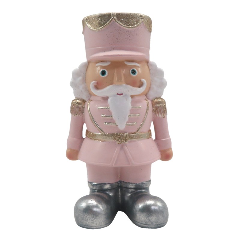 6PR3662 Figurine Nutcracker 17 cm Pink Polyresin Christmas Decoration