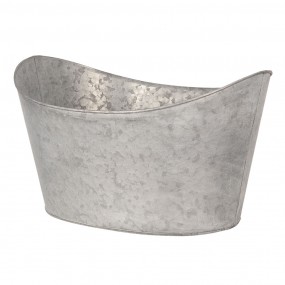 26Y3736 Decorative Zinc Tub 49x33x28 cm Grey Iron Oval Decorative Bucket