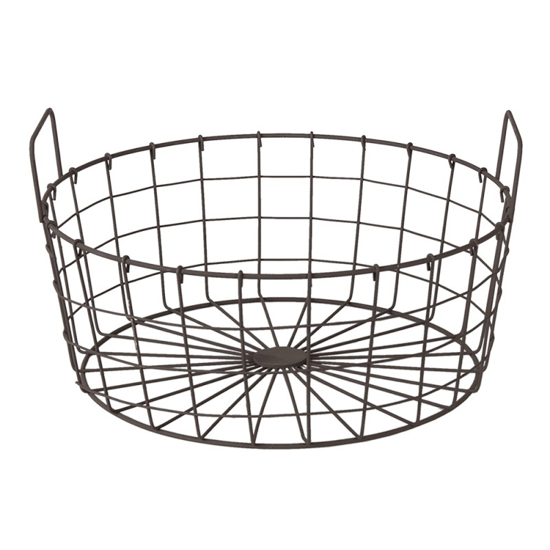 6Y4304 Storage Basket Ø 36x19 cm Brown Iron Basket