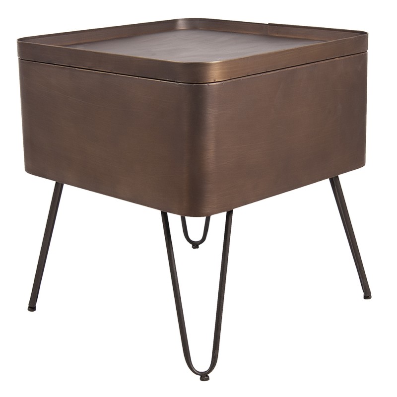6Y4330 Table d'appoint 45x45x50 cm Couleur cuivre Fer Carré