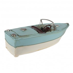 26Y4609 Decorative  Miniature Boat 24x11x9 cm Turquoise Beige Iron Miniature Boat