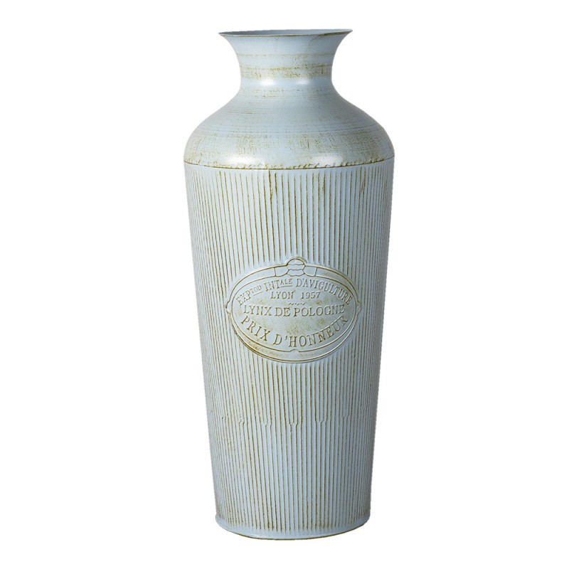 6Y4624 Vase Ø 22x47 cm Blue Zinc Round Decorative Vase