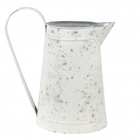 26Y4799 Decorative Watering Can 16x12x22 cm Grey White Metal Flowers Watering Can