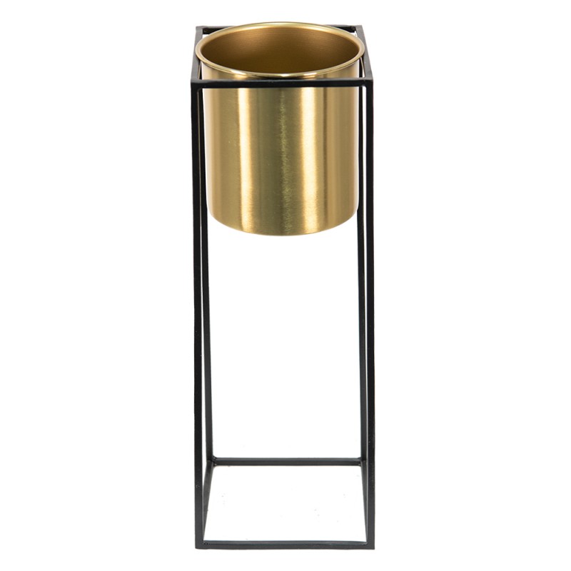 6Y4824 Planter 14x14x44 cm Gold colored Black Iron Plant Stand