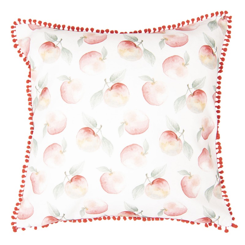 APY21 Cushion Cover 40x40 cm White Red Cotton Apple Square Pillow Cover