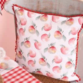 2APY21 Cushion Cover 40x40 cm White Red Cotton Apple Square Pillow Cover