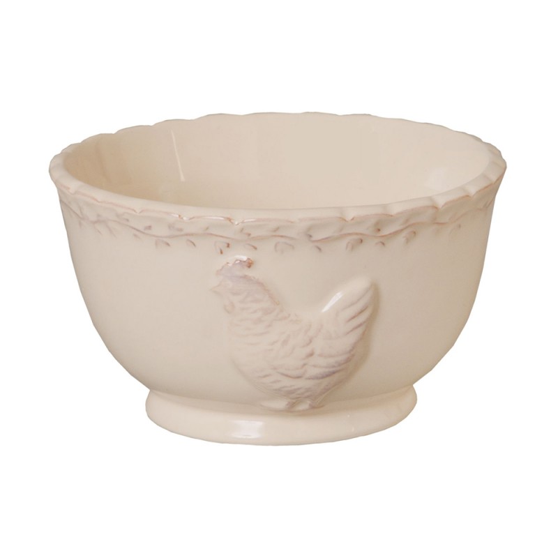 CHRPU Soup Bowl Ø 13 cm Beige Ceramic Chicken Round Serving Bowl