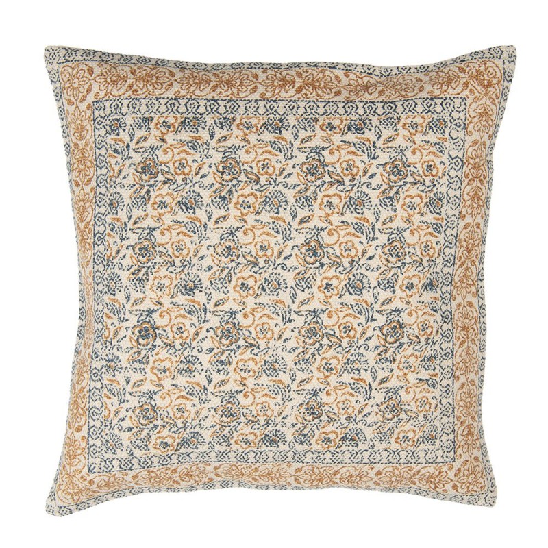 KT032.042 Cushion Cover 50x50 cm Blue Orange Cotton Square Pillow Cover