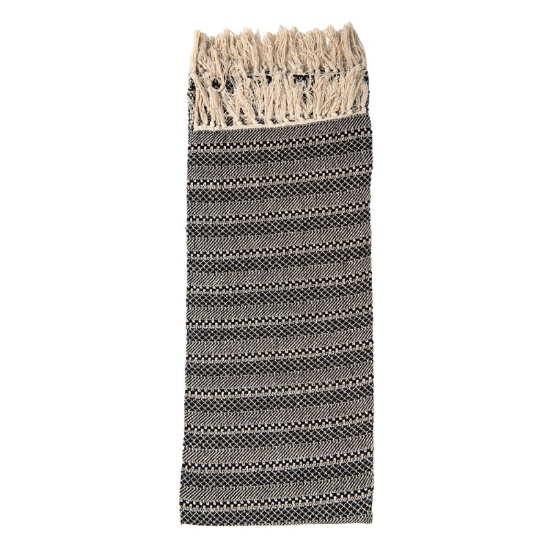 KT060.127 Throw Blanket 125x150 cm Black Beige Cotton Rectangle Blanket
