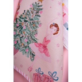 2PNC42C Tea Towel 50*70 cm Beige Pink Cotton Nutcracker and ballet dancer