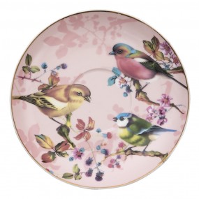 2THBKS Cup and Saucer 200 ml Pink Porcelain Birds Tableware