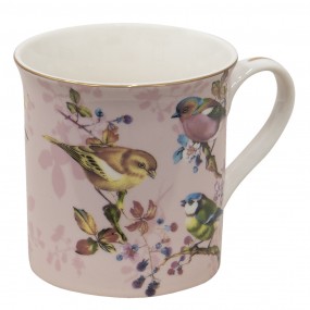 2THBMU Mug 330 ml Rose Porcelaine Oiseaux Tasse à thé